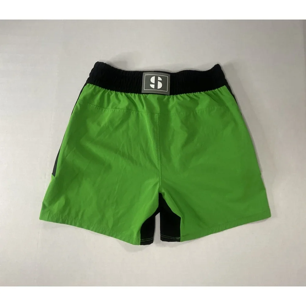 Sports Illustrated Boys Swim Trunks L 14/16 Green‎ Black Zip Pockets